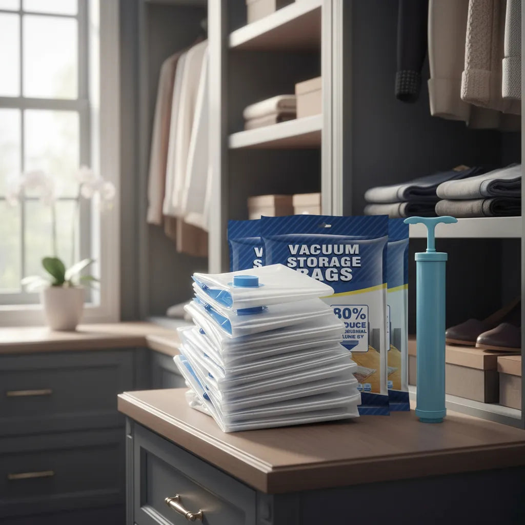 Pack x5 Bolsas de Vacío Compresoras + Bomba Manual