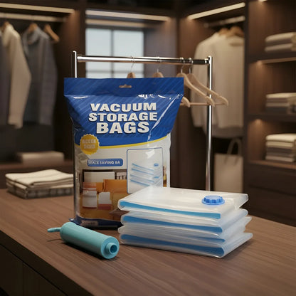 Pack x5 Bolsas de Vacío Compresoras + Bomba Manual