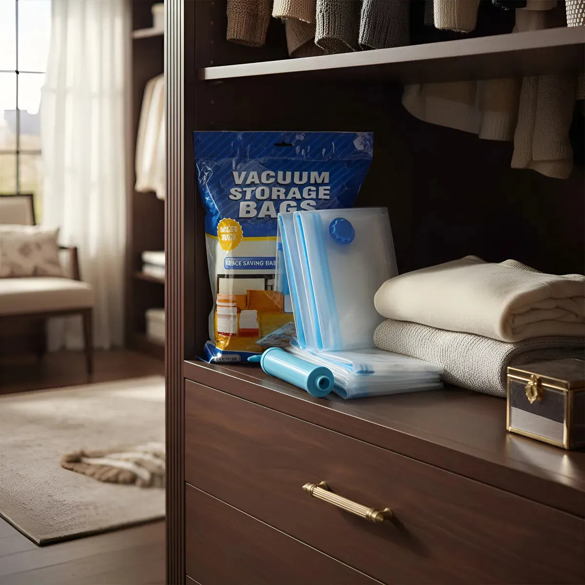 Pack x5 Bolsas de Vacío Compresoras + Bomba Manual