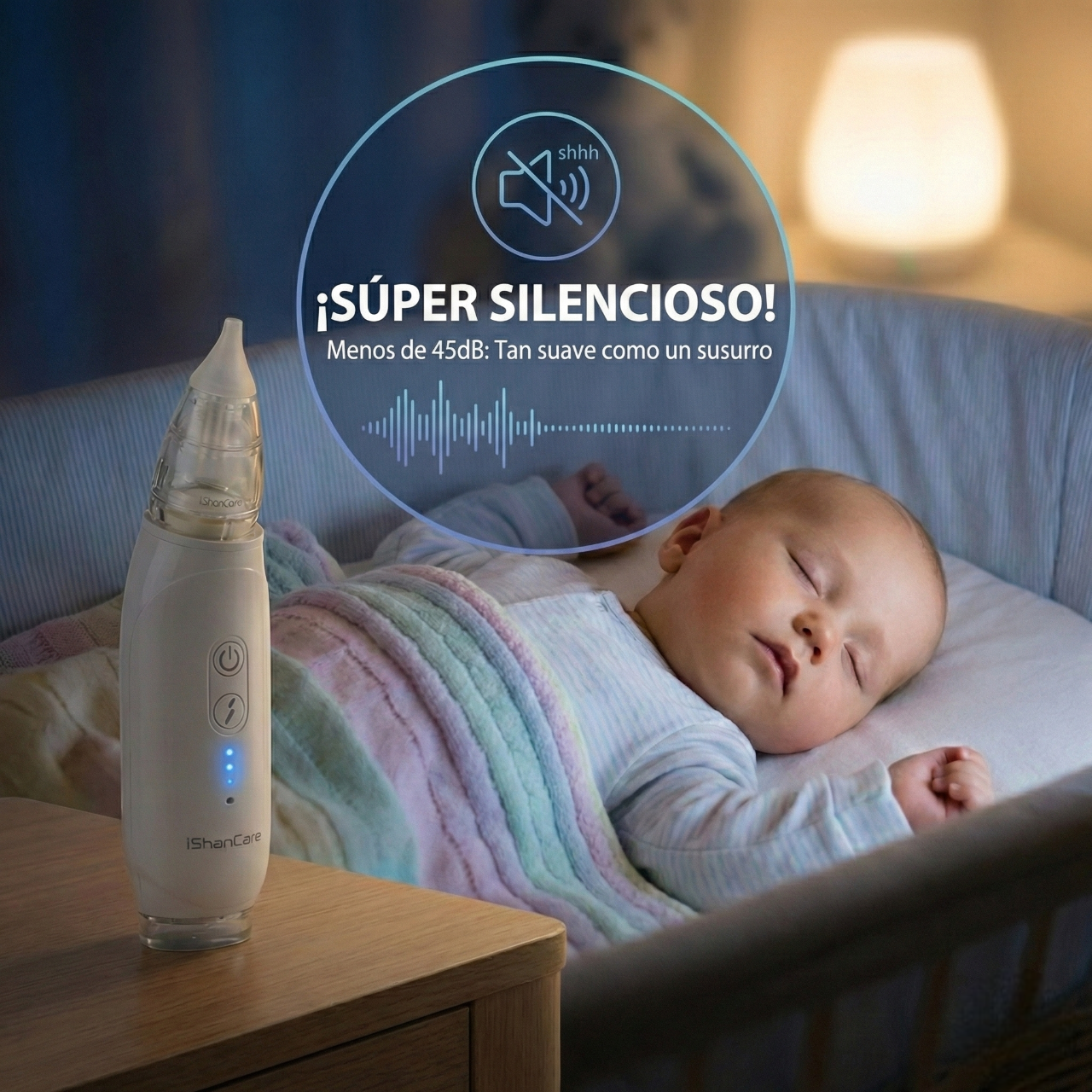 Aspirador Nasal Eléctrico 3 Niveles (Recargable USB)