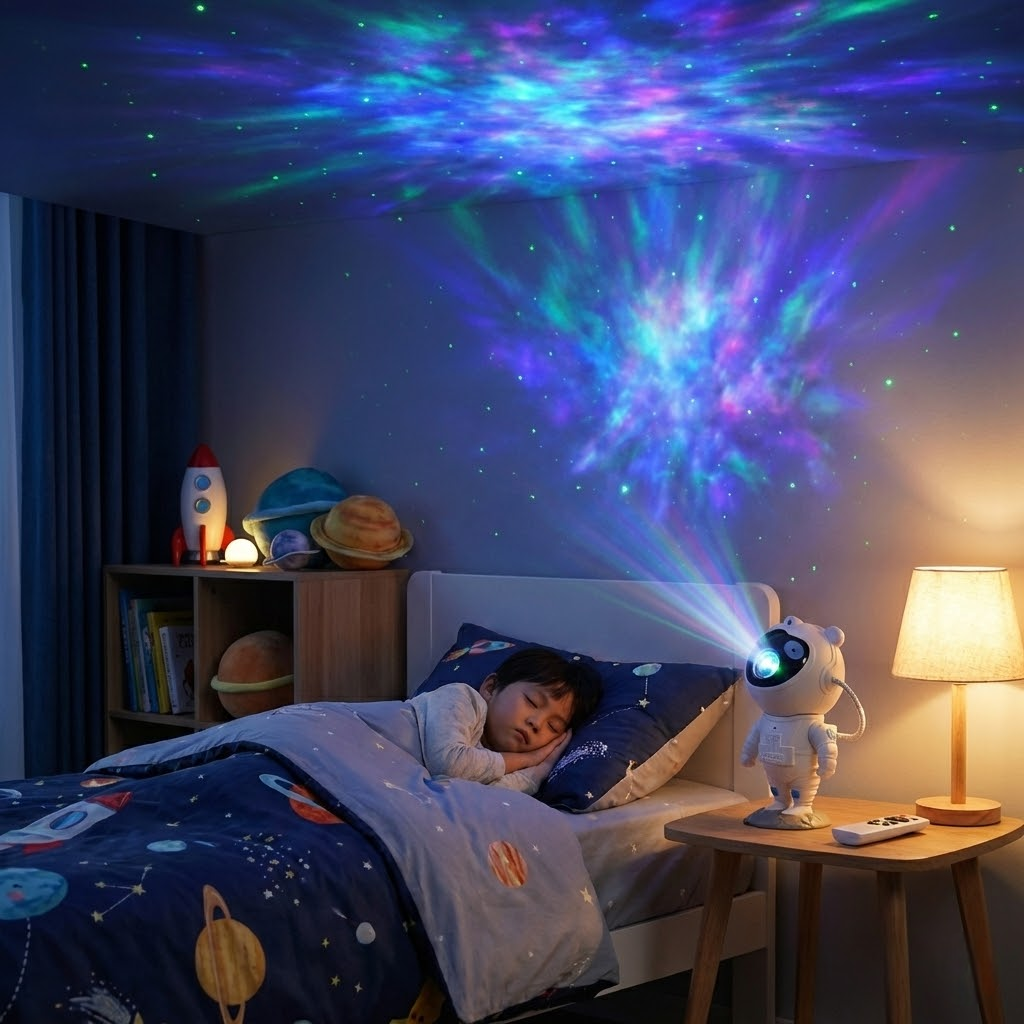 Proyector Galaxia Astronauta | 360° & Control Remoto