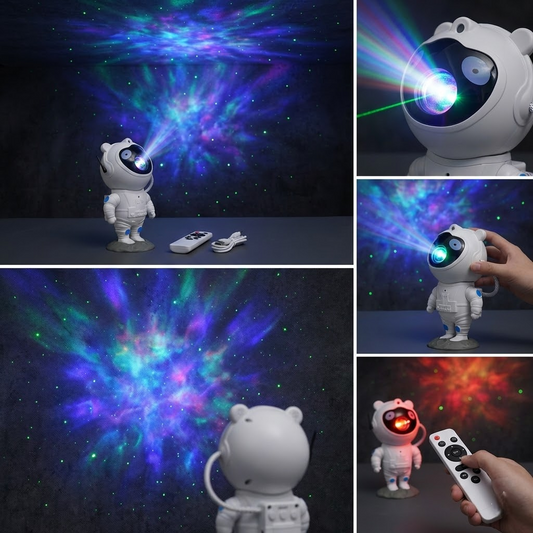 Proyector Galaxia Astronauta | 360° & Control Remoto